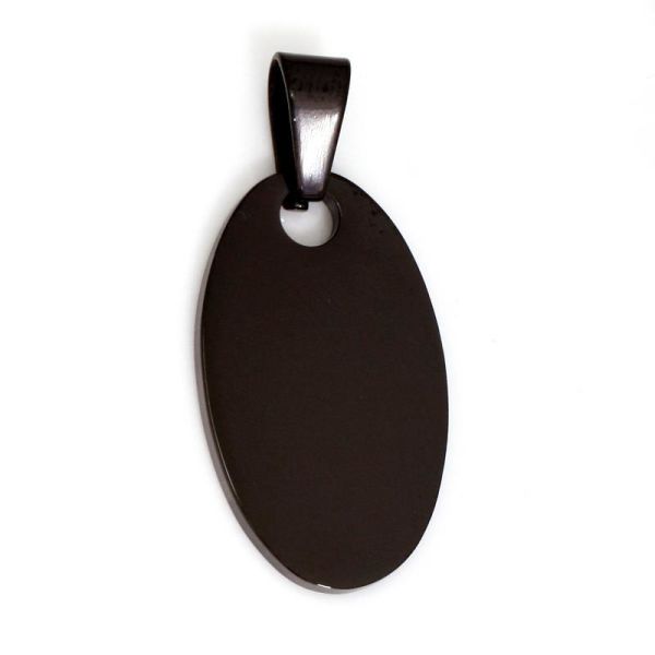Edelstahlanhänger - Gravurplatte - Dogtag Schwarz