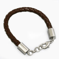 Lederarmband mit Edelstahlverschluss 1- Braun