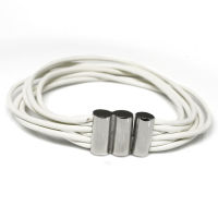 Lederarmband - Edelstahlverschluss 3 - Weiß