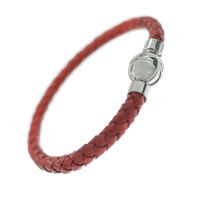 Leather bracelet with stainless steel magnetic clasp