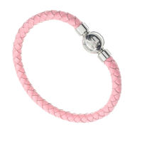Leather bracelet with stainless steel magnetic clasp