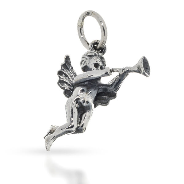 925 Sterling Silver Pendant – Flying Angel with Horn
