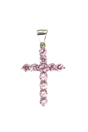 925 Sterling Silberanhänger - Kreuz mit c/z