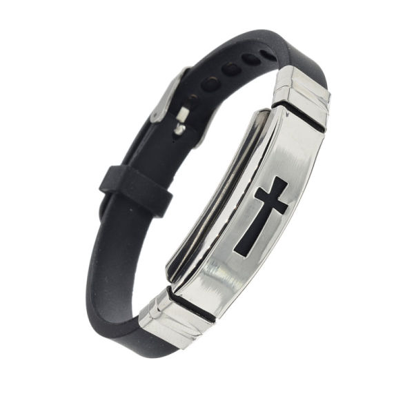 Vinyl Stainless Steel Bracelet - Cross