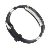 Vinyl Stainless Steel Bracelet - Double Cross
