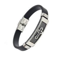 Vinyl Stainless Steel Bracelet - Cross