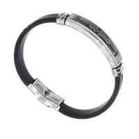 Vinyl Stainless Steel Bracelet - Cross - Steel