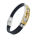 Vinyl Stainless Steel Bracelet - Cross - Steel/PVD-Gold