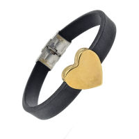 Vinyl Stainless Steel Bracelet - Heart
