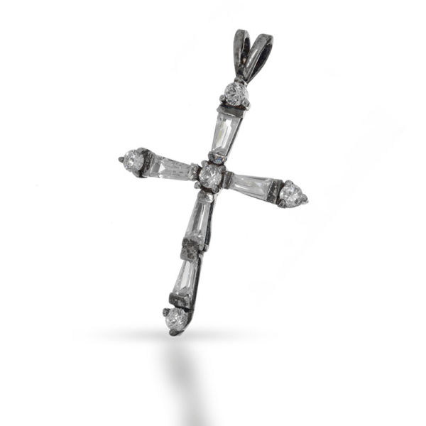 925 Sterling Silberanhänger - Kreuz mit Cubik Zirkonia "Dario"