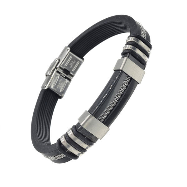 Vinyl Stainless Steel Bracelet with Stainless Steel Chain