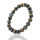 Kugelarmband mit Gummizug und Edelstahl Totenkopf Tigerauge