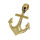 Edelstahlanhänger - Anker mit Totenkopf PVD-Gold