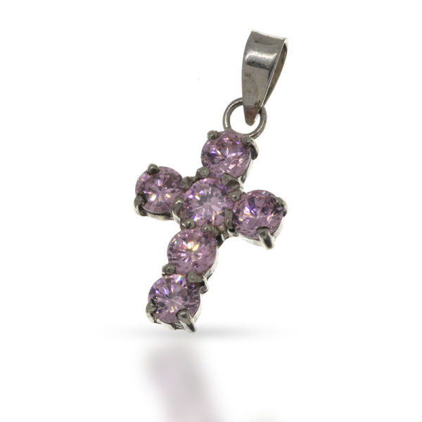 925 Sterling Silberanhänger - Kreuz mit Cubik Zirkonia "Damian"
