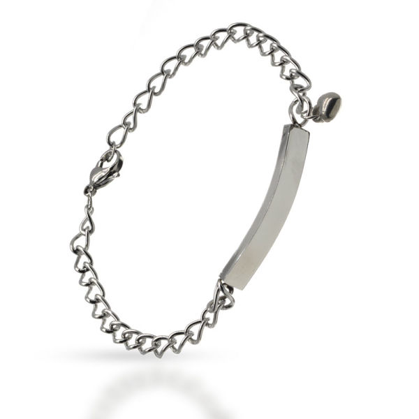 Edelstahlarmkette mit Gravurplatte