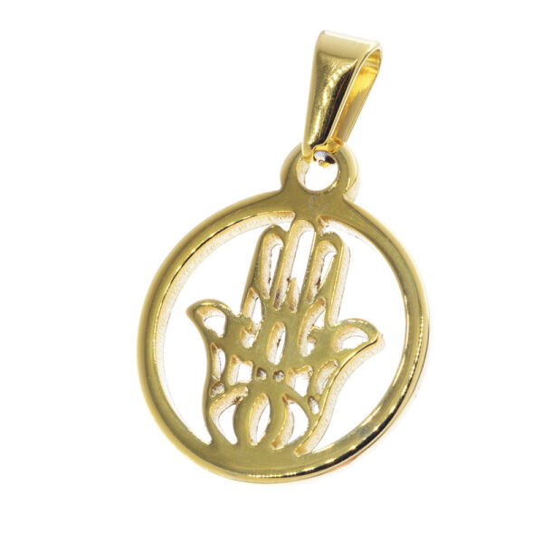 Edelstahlanhänger - Hand der Fatima PVD Gold