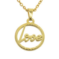 Edelstahlanhänger - Love PVD-Gold