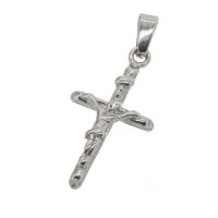 Edelstahlanhänger - Kreuz mit Jesus Stahl