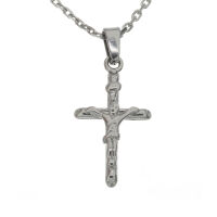 Edelstahlanhänger - Kreuz mit Jesus Stahl