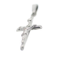 Edelstahlanhänger - Kreuz mit Jesus Stahl