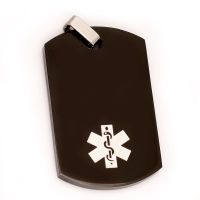 Edelstahlanhänger - Dogtag Stab des Äskulap...