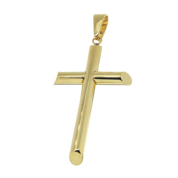 Edelstahlanhänger - Kreuz PVD-Gold