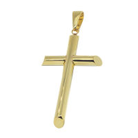 Edelstahlanhänger - Kreuz PVD-Gold