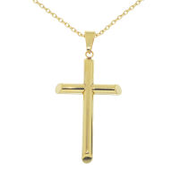 Edelstahlanhänger - Kreuz PVD-Gold