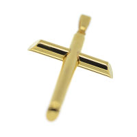 Edelstahlanhänger - Kreuz PVD-Gold