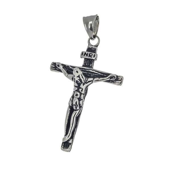 Edelstahlanhänger - Kreuz mit Jesus