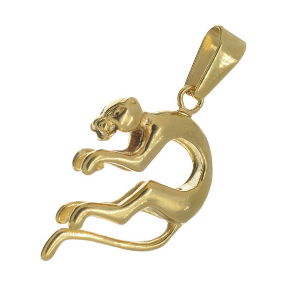Edelstahlanhänger - Jaguar / Panther gold