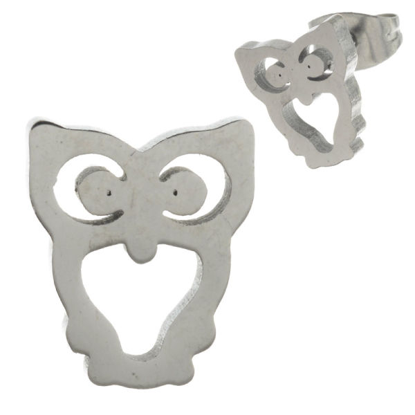 Edelstahlohrstecker Uhu