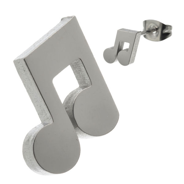 Edelstahlohrstecker Notenschlüssel