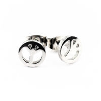 Stainless steel stud earrings - Peace symbol...