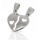925 Sterling Silver Partner Pendant – Split Heart