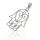 925 Sterling Silberanhänger - Silber Fatimas Hand "Petra"