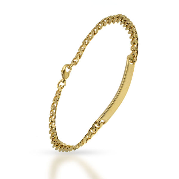 Edelstahlarmband mit Gravurplatte PVD-Gold