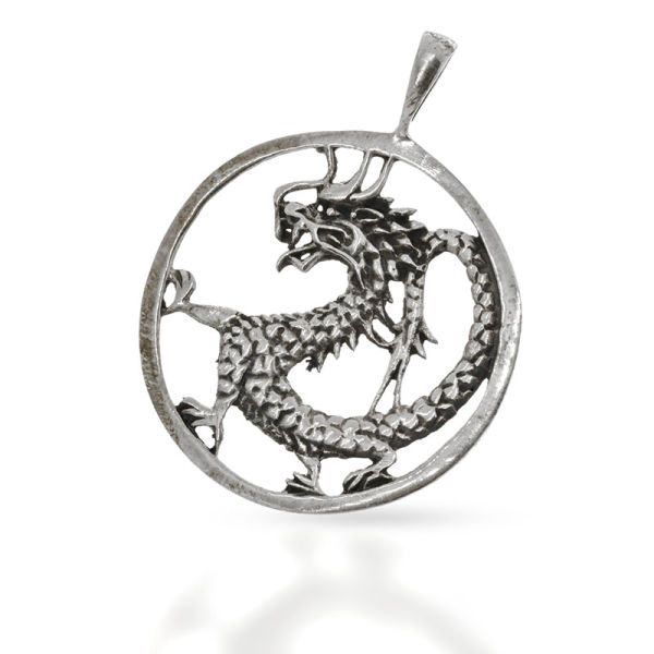 925 Sterling Silberanhänger - Drache