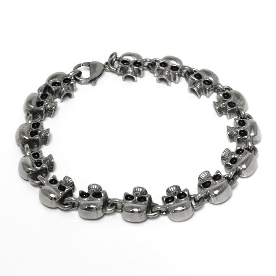 Edelstahl Kette aus Totenköpfen 60 cm
