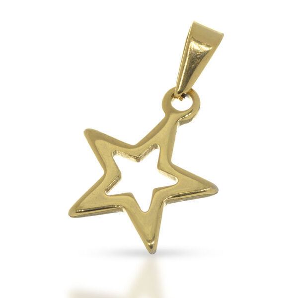 Edelstahlanhänger - Sternchen, PVD-Gold