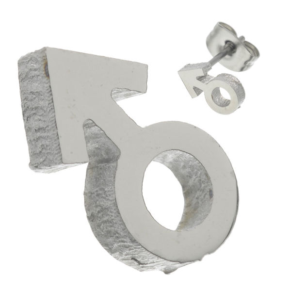 Edelstahlohrstecker Symbol männlich