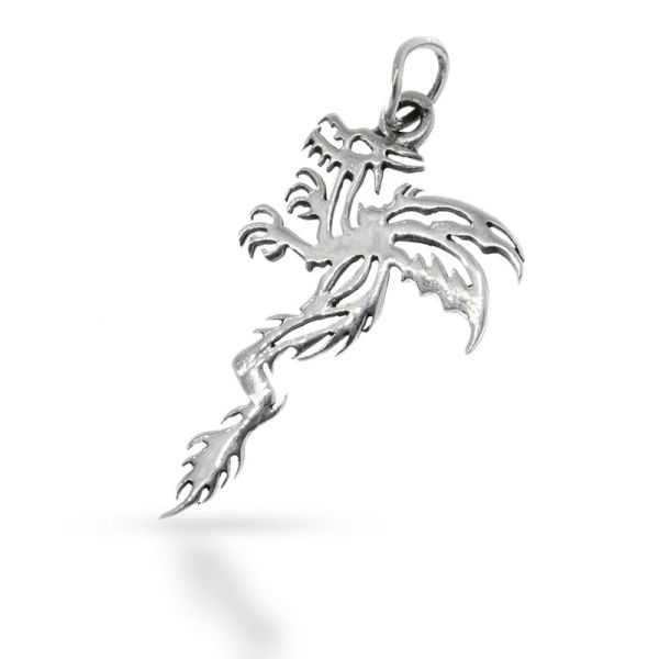 925 Sterling Silberanhänger - Drache