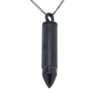 Edelstahlanhänger - Patrone 9 mm - zum Öffnen PVD-Schwarz