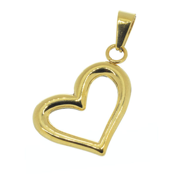 Edelstahlanhänger - Herz PVD-Gold