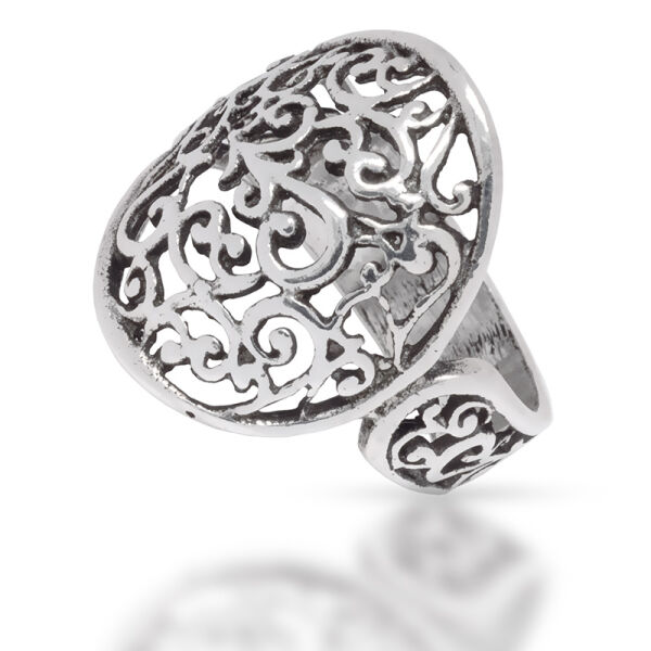 925 Sterling silver ring - floral pattern 52 (16,6 Ø) 6,1 US