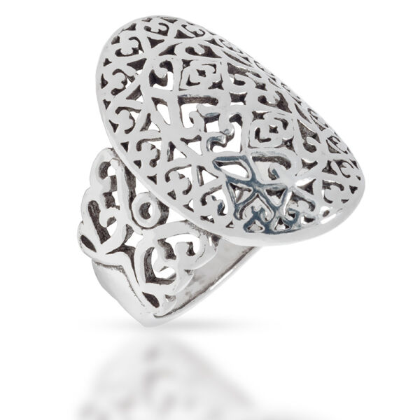 925 Sterling silver ring - floral pattern 55 (17,5 Ø) 7,2 US