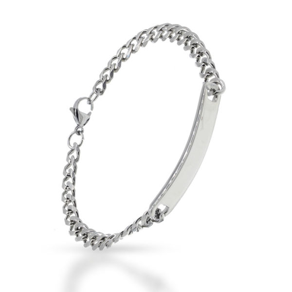 Edelstahlarmkette mit Gravurplatte