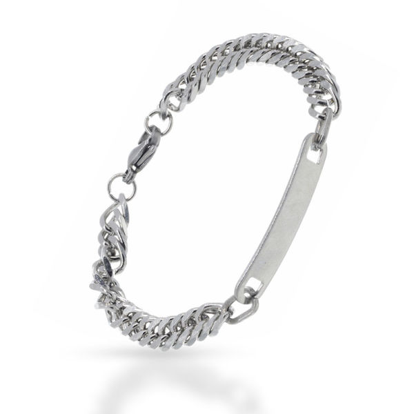 Edelstahlarmkette mit Gravurplatte