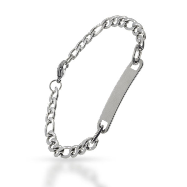 Edelstahlarmkette mit Gravurplatte