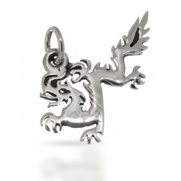 925 Sterling Silberanhänger - Drache